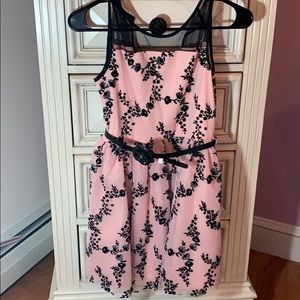 Rose and black dress